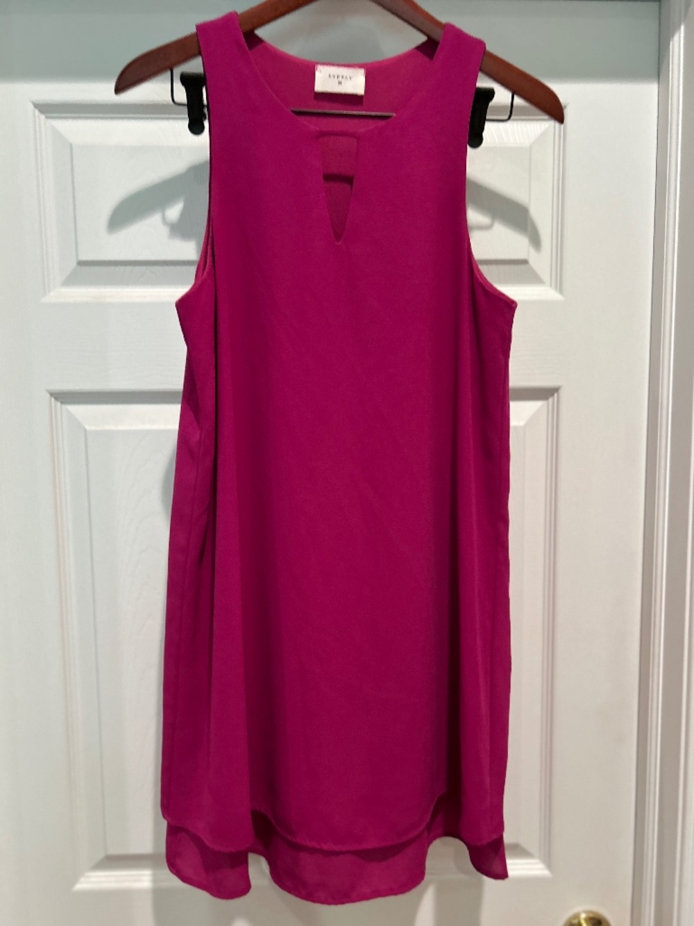 Everly Fuchsia Pink  Sleeveless Shift Dress